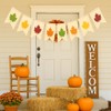 GCQQ Fall Maple Leaf Banner - 9.8FT Thanksgiving Burlap Pennant