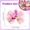 2nd Birthday Hair Bow for Girls, Hot Pink Hair Clip