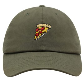JPAK Pizza Premium Dad Hat Embroidered Cotton Baseball Cap Delivery Pepperoni Olive Green