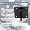 Boat Seat Pin Mount with Shock-Absorbing Spring, 3/4" Swivel Pedestal
