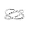 LeCalla 925 Sterling Silver X Criss Cross Stackable Rings Cubic