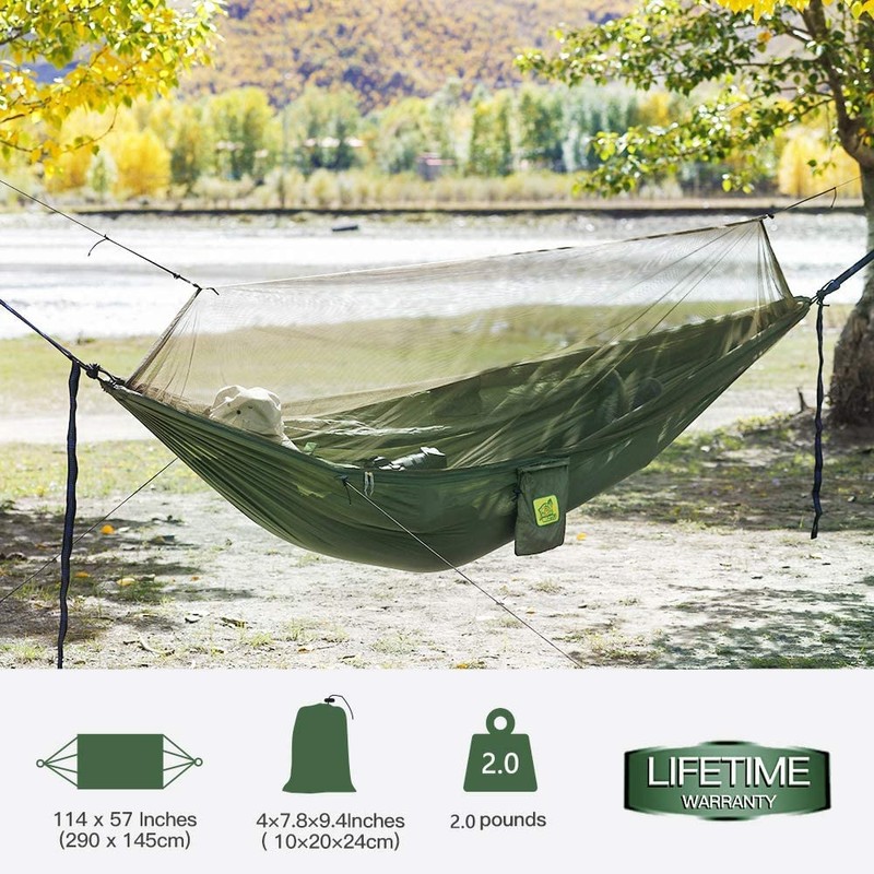 Miztli Camping Hammock with Net and Rain Fly, Portable Lightweight