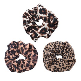 Large Leopard Print Hair Scrunchies for Girls Women Leopard Hair Accessories for Women Cheetah Print Scrunchie for Long Short Hair Elastic Ropes for Girls Cheetah Hairbands for Women's Hair 3Pcs