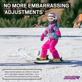 Rocky Girl's Thermal Bottoms (Long John Base Layer Underwear Pants) Insulated for Outdoor Ski Warmth/Extreme Cold Pajamas (PK Emoji - Small)