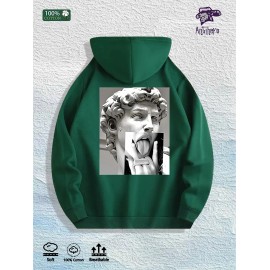 Antihero Artistic Statue Graphic Hoodie 100% Cotton US Warehouse 7 ColorsColor: Army Green, Size: L