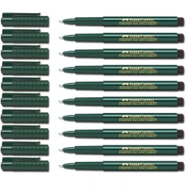 Faber-Castell Fibre Pen, Fine-Pen 1511, 0.4 mm, black, 10 Stifte