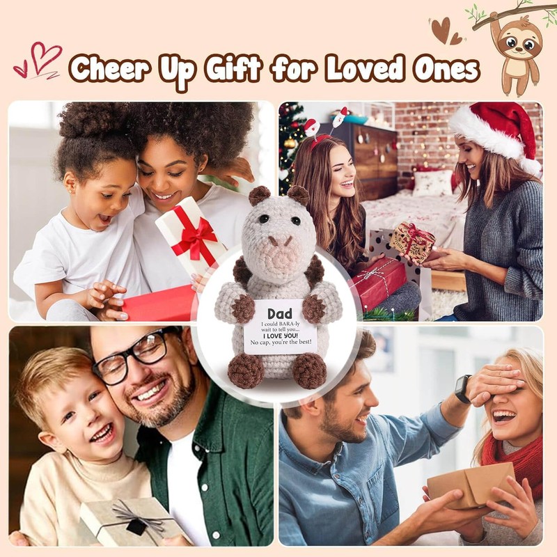 Birthday for Dad Him Men, Positive Crochet Animals Capybara Emotional