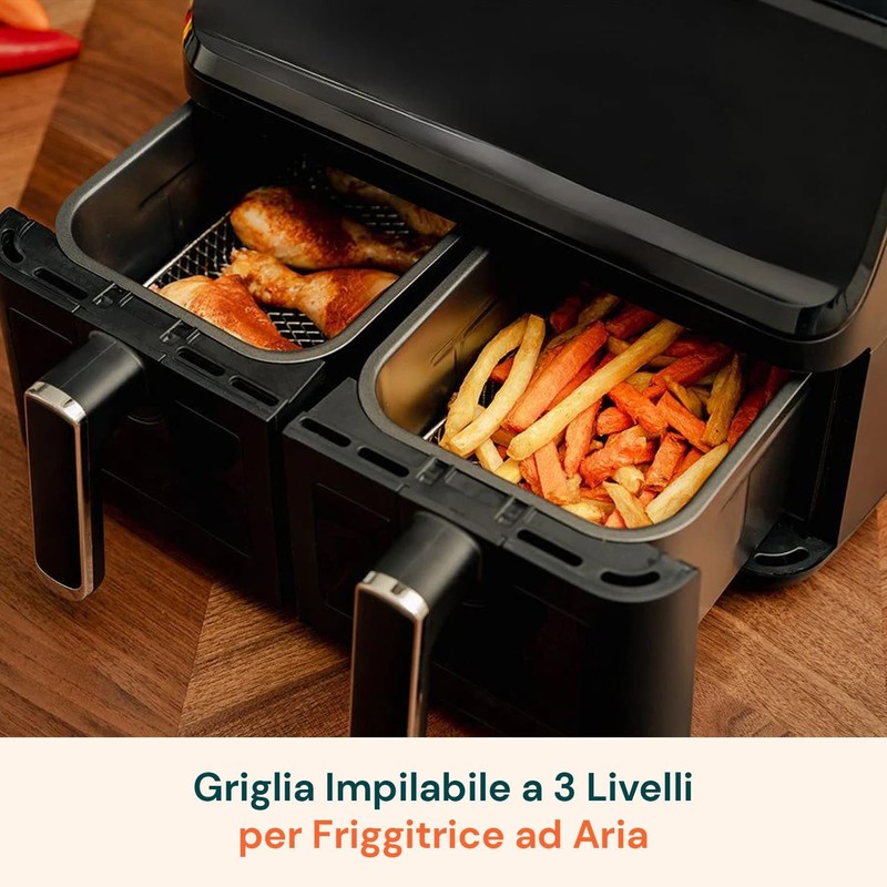 Wintem - Griglia Rettangolare per Friggitrice ad Aria a 3
