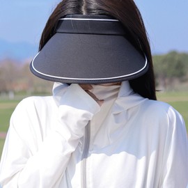 Easylivegogo UV Protection Hat for Women, Sun Visor, Straw Sun Hat, Cool Feeling, Large Brim, UPF+50, UV Protection, Small Face Effect, Adjustable Size, Sun Hat, Breathable, Fashionable, Sweat
