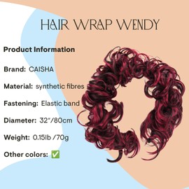 CAISHA Hairpiece Hair Wrap Heat-resistant Synthetic Fibres Curly Messy Updo Red Dark Brown Mix HW41