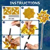 Qualirey 24 Pcs Reflective Pinwheels with Stakes Sparkly Pinwheels for