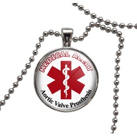 Medical Alert Aortic Valve Prosthesis Pendant Necklace