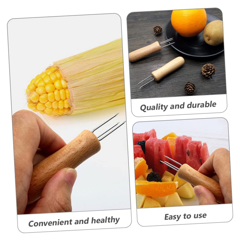 Mipcase 3sets Stainless Steel Barbecue Forks with Handle Versatile BBQ