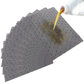 Acostop Oil Absorbent Pads - High Absorbency Microfiber Polypropylene Absorbing Pads, Oil Spill Mat for Oil-Based & Water-Based Fluids, Gray, 13" x 10", Pack of 50