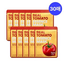 [330 won per sheet] Real essence mask pack 30 sheets, 15 types, monthly package - Tomato 30 sheets (moisturizing) / [장당 330원] 리얼 에센스 마스크팩 30매 15종 한달패키지 - 토마토 30매(보습)