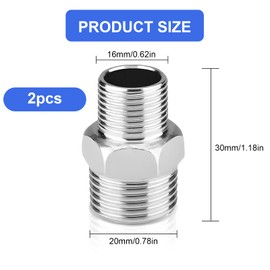 Shower Hose Connectors - TRACOMPAN 2 Pack Male to Female Shower Connector | Shower Fittings and Accessories | Universal Water Pipe Connector for Bathroom Shower Systems & Hose Pipe Installations