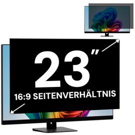 23 Inch Computer Screen Privacy Filter for 16:9 Widescreen Monitor, Removable Computer Screen Protector and 23 Inch Anti Blue Light Glare Filter