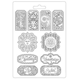 Stamperia International Soft Mould-Alchemy-Tags, Various, A5