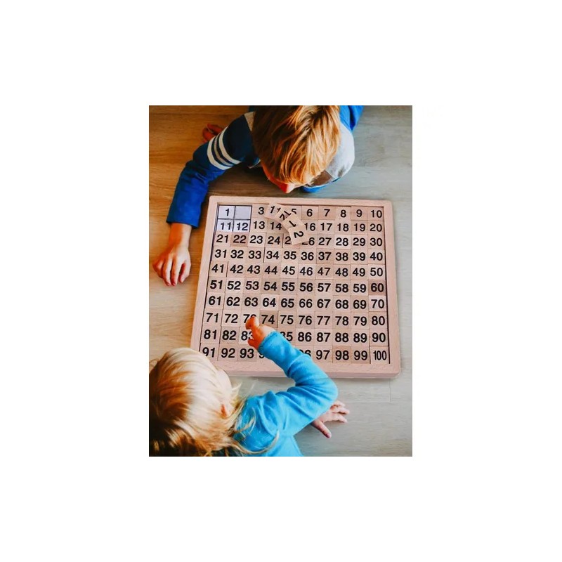 Juego Educativo Madera Montessori 1-100 Números Con Bolsa