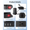 SMALLRT Power Strip Surge Protector, 6.5 Ft Extension Cord with