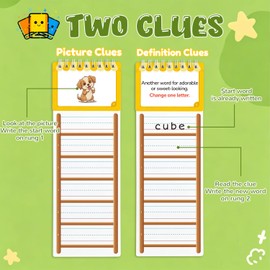 36 Word Ladders Flip Books,Sight Words Flash Cards Kindergarten, Learn to Read Phonics Flash Cards, Reading and Spelling Games for Kids Classroom Homeschool Preschool Learning Activity