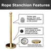 Gold Crown Top Decorative Rope Safety Queue Stanchion Barrier in