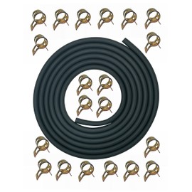 YAMAKATO 10 Feet 3/16 Inch ID Fuel Line for Kawasaki Kohler Briggs & Stratton Honda Predator Champion Generac Small Engines Mini Bike ATV Generator w/ 20 Clamps