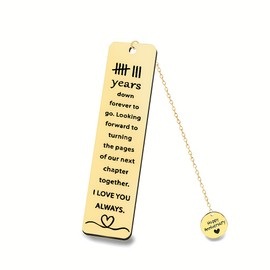 8 Year 8th Anniversary Wedding Gifts Happy Husband Wife Anniversary Wedding Gift for Husband Wife Couple Metal Bookmark Book Markers Couples Eighth Hubby Wifey Marriage Gifts for Him Her
