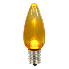 Vickerman C9 Transparent Plastic LED Yellow Dimmable Bulb, E17 Nickel Base, 3 Diodes, .90Watts, 120Volts, .9 Lumens, 25 per Case