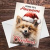 RED OCEAN Dog Christmas Card with Envelope Pawesome Greeting Card