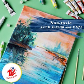 TBC Watercolour Paint Set, Professional Painting Supplies Set 16 x 12ml Water Colour Paints Tubes with 3 Paint Brush for Artists, Beginners, Students, Hobbyists, Adults