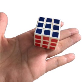 Oostifun Mini Cube 3 x 3 x 3 Cube 3 x 3 30 mm Magic Puzzle Cube White Assembled with Multicoloured Stickers