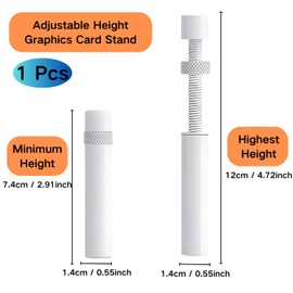 Issimober Graphics Card Holder, Adjustable 74-120 mm Graphics Card Holder, GPU Holder Made of Aluminium for Graphics Card, Video Card (White)