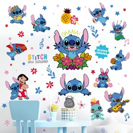 Wall Stickers for Kids, Cartoon Character Stickers for Children Room, DIY Removable Stickers for Baby Kids Nursery Girls Bedroom Living Room Playroom Wall Decoration by HeyAlpha (Aloha)