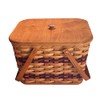 Amish Picnic Basket Small Size With Solid Oak Lid and