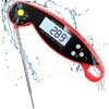 CGZZ Thermometer, Digital Meat Thermometer, Red, 4.6'' Folding Probe, 2-3S