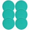 Lids for Pyrex and Anchor Round Glass Containers (2-Cups, Green-6PK)