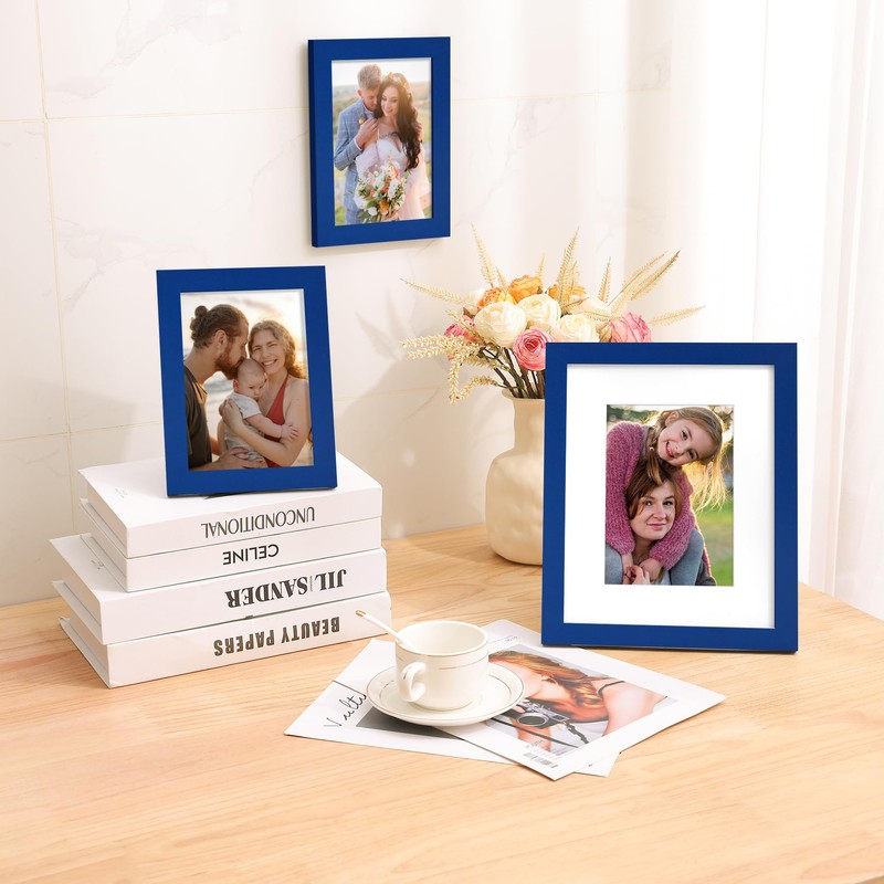 decorUhome 8x10 Picture Frame, Display Photos 5x7 with Mat or