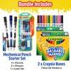 GEEOOLLAH Crayloa Washable Markers & Mechanical Pencils, Includes 2 Boxes