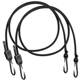 Adjustable Carabiner Hook, Rubber Band, Set of 2, 7.9 - 39.4 inches (20 - 100 cm), Freely Length, 0.3 inches (8 mm), Bungee Cord, Lashing Belt, Rubber Rope, Durable, Luggage Securing Belt, Prevents