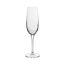 Luigi Bormioli Aero 8 oz Flute for Sparkling Wine/Champagne/Prosecco/Cava/Lambrusco Glasses (Set Of 6) : Ultra Clear Glass, Laser Cut Rim, Lead-Free, Elegant Drinking Glassware