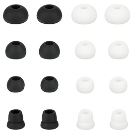 Replacement Earbud Tips Silicone Ear Tips Earbuds Buds Set Compatible with Powerbeats 1/2/3 Wireless Beats by Dre Headphones,8 Pairs Earbud Cap(Black+White)