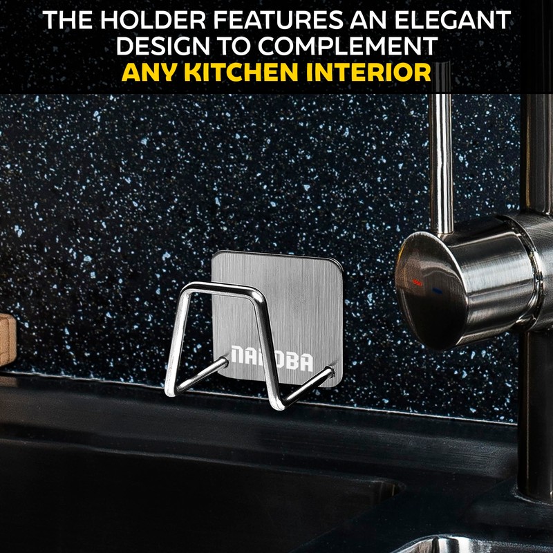 Stainless Steel Sponge Holder for Kitchen Sink – Compact &