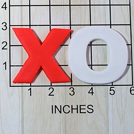 Valentine's Day X and O Hugs and Kisses Shaped Fondant Cookie Cutter #1488