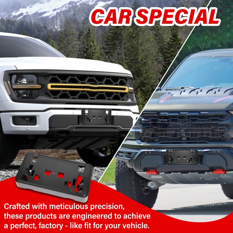 Heavy-Duty ABS Front License Plate Bracket – License Plate Holder
