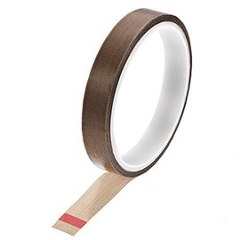 uxcell 15mm PTFE Coated Fabric Tape Brown High Temperature Tape for Vacuum,Hand and Impulse Sealers Adhesive Tape 10m/32.8ft