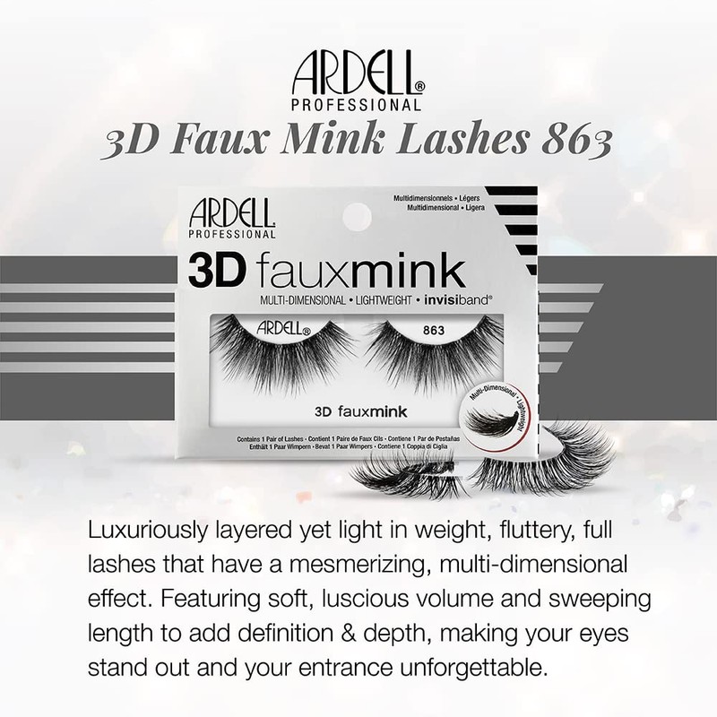 Ardell 3D Faux Mink Lashes 863 – Multi-Dimensional Lashes Natural