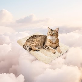 Mora Pets Cat Bed Rose Plush Pet Bed Anti Slip Dog Crate Pad Washable Kennel Mat for Small Medium Large Dog Puppy and Kitten 21 x 13 Inch Beige