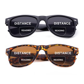 SKYWAY 2-Pack Bifokale Lesesonnenbrille für Damen Herren, Modische Klassische Lesebrille mit Federscharnier, UV400 Schutz, +1.0,Schwarz+Schildpatt