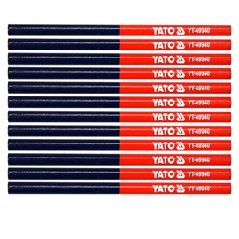 GEMINI ALPHA Carpenter's pencil, Technical.Two-color pencils| Red and Blue-12 pcs.For marking or writing on Various Materials, e.g. on Wood, Brick